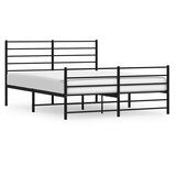  Metalni okvir kreveta uzglavlje i podnožje crni 135x190 cm | shoptok.hr
