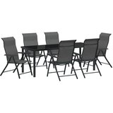 vidaXL Set od 7 dijelova vrtne blagovaonske garniture siva poli ratan Cijene