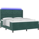 vidaXL Box spring krevet Tamnozelena 180 x 200 cm Baršun - Tamnozelena 180 x 200 cm Kristal s dugmadima | shoptok.hr