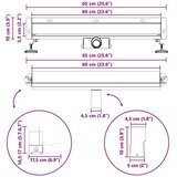  Odvod za tuš montiran na zid Srebrno 60 cm Nehrđajući čelik 304 | shoptok.hr