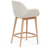 Kave Home Bež oblazinjen barski stol z nasloni za roke (višina sedeža 66 cm) Konna – | Shoptok.si