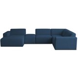 Scandic Tamno plava kutna garnitura od bouclé tkanine (u obliku slova "U") Roxy – | shoptok.hr