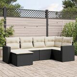 vidaXL 6-dijelni set vrtnih sofa s jastucima crni od poliratana | shoptok.hr