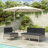 Maison Chic Vrtni stoli - Stol za vrt 3 kosi z blazinami poli ratan sive barve JS1505, (21877567) | Shoptok.si