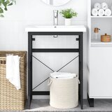  Okvir za kupaonski umivaonik crni 59 x 38 x 83 cm željezni | shoptok.hr