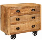 vidaXL Stranska omara Rjava 70 x 38 x 63 cm trden mangov les | Shoptok.si