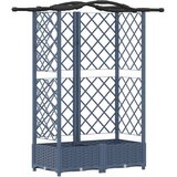  Dvignjeno ležišče s trellisom in streho Siva 124 x 40 x 126 cm, (5000287928) | Shoptok.si