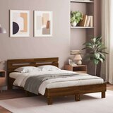vidaXL Okvir kreveta s uzglavljem LED smeđa boja hrasta 135 x 190 cm | shoptok.hr