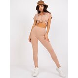 BASIC Feel Good Leggings-AP-LG-A-002-camel | Shoptok.si