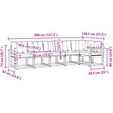  Set vanjskih sofa 6 kom. Prirodna i bež Smeđa 308 x 130,5 x 73 cm | shoptok.hr