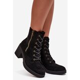 Boto Insulated Women's Ankle Boots with Laces and Zippers Black Paressa | Eponuda.ba