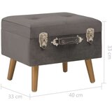 vidaXL stolček s prostorom za shranjevanje 40 cm siv žamet | Shoptok.si