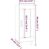  Komoda boja dimljenog hrasta 34,5x34x90 cm konstruirano drvo | shoptok.hr