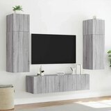 vidaXL Stenske TV omarice z LED 2 kosa siva sonoma 60x35x41 cm | Shoptok.si