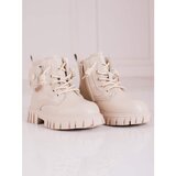 SHELOVET Beige girls' ankle boots with pocket | Shoptok.si