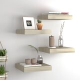 vidaXL Stenske police 4 kosi barva hrasta 23x23,5x3,8 cm MDF Cene