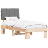  Krevetni okvir s tapiciranim uzglavljem Svijetlo siva Svjetlosiva 201 x 78 x 93 cm | shoptok.hr