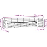  Set vanjskih sofa 6 pcs Bijela 310 x 132,5 x 73 cm | Eponuda.ba