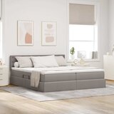 Krevet s od storage Sivo-smeđa 200 x 200 cm Lažna koža | Eponuda.com