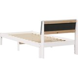  Okvir kreveta s uzglavljem Bijela i svijetlosiva 90 x 190 cm | Eponuda.ba
