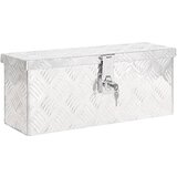 vidaXL Kutija za pohranu srebrna 50 x 20,5 x 15 cm aluminijska cijene