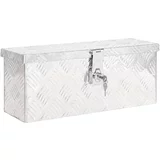 vidaXL Škatla za shranjevanje srebrna 50x20,5x15 cm aluminij