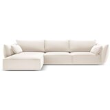 Mazzini Sofas Bež žametna kotna sedežna garnitura z ležalnikom (levi kot) Vanda – | Shoptok.si