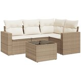  5-dijelni vrtni set sofa s jastucima bež od poliratana | shoptok.hr