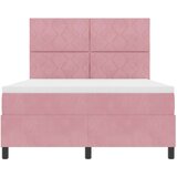 vidaXL Box Spring Krevet s Madracem Ružičasta 160x200 cm Baršun | shoptok.hr