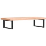  Zidna polica za umivaonik od čelika i masivne bukovine Smeđa 100 x 50 x 4 cm | Shoptok.si