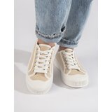 Shelvt Women's beige platform sneakers | Shoptok.si