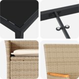 vidaXL 5-delni vrtni jedilni set z blazinami bež poli ratan | Shoptok.si