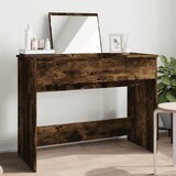 vidaXL Toaletna mizica z ogledalom dimljen hrast 100x45x76 cm Cene