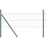 vidaXL hexagonska ograja zelena 1.2x100 m jeklo, stebri ograje 13 kosov zeleni Ø32 mm 170 cm pocinkano jeklo | Shoptok.si