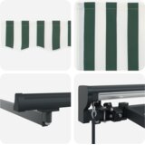  Skrovita tenda Zelena i bijela 350x250 cm | shoptok.hr