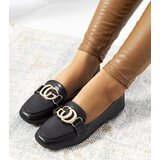 Gemre Black loafers with a gold buckle Theresa | Shoptok.si
