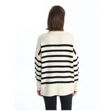 LC Waikiki LCW Vision Half Turtleneck Striped Long Sleeve Oversize Women's Knitwear Sweater | shoptok.hr