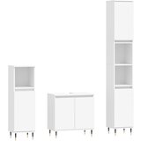  The Living Store Komplet kopalniških omaric 3-delni bel inženirski les - Komplet Kopalniškega Pohištva, (21445479) | Shoptok.si