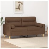 vidaXL Dvosjed s ukrasnim jastucima smeđi 140 cm od tkanine Cijene