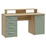 Modern Living Pisalna Miza Net, Žajbljevo Zelena, Barva Hrasta | Shoptok.si