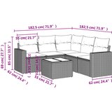  6-dijelni set vrtnih sofa s jastucima bež od poliratana | shoptok.hr