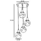 Opviq afra 4 Lü tepsili siyah beyaz Camlı Sarkıt blackwhite chandelier | ePonuda.com