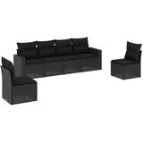  6-dijelni set vrtnih sofa s jastucima crni od poliratana | shoptok.hr