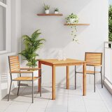  Vrtni set za objed 3 pcs Siva Čvrsto drvo akacije | shoptok.hr