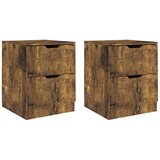 The Living Store Nočna omarica 2 kosa dimljeni hrast 40x40x50 cm inženirski les - Nočna Omarica, (21420972) | Shoptok.si