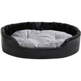  Krevet za pse crno-sivi 90 x 79 x 20 cm od pliša i umjetne kože | shoptok.hr