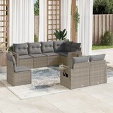  8-dijelni set vrtnih sofa od poliratana s jastucima sivi | shoptok.hr