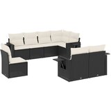 Maison Chic Seti vrtnega pohištva - Vrtna garnitura - Vrtni pohištvo set 8-delna z blazinami črn poli ratan, (21800274) | Shoptok.si