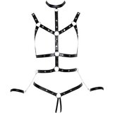 Bad Kitty - set pojaseva za tijelo s klinovima i držačima za ruke (crni) - L/XL | shoptok.hr