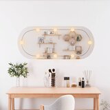  Zidno ogledalo s LED svjetlima 25 x 60 cm stakleno ovalno | shoptok.hr